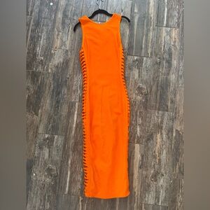 House of CB Vibrant Orange Backless Dress M
